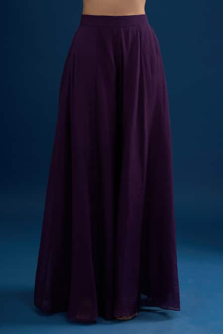 Matsya_Purple Silk Embroidery, Beads, Sequins Open , Sweetheart Jacket Set _Online_at_Aza_Fashions