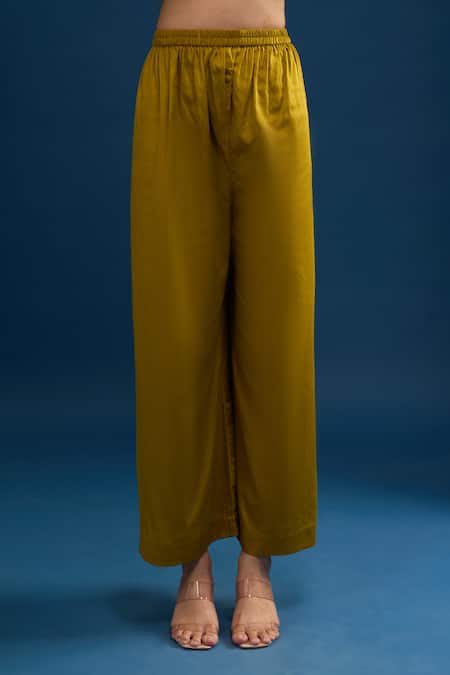 Shop_Matsya_Green Silk Sequins, Embroidery V-neck Lime Anarkali Set _Online_at_Aza_Fashions