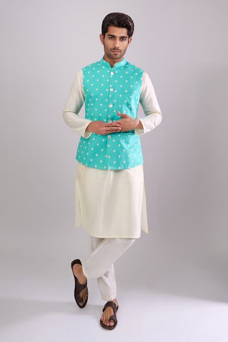 Arihant Rai Sinha Green Embroidered Bundi 
