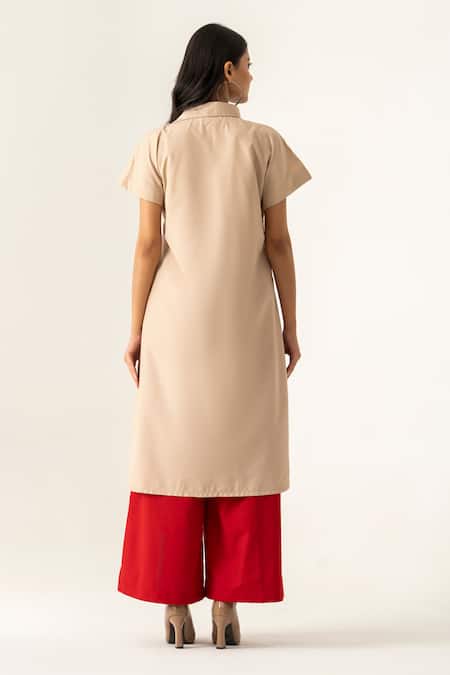 K-Anshika Beige Floral Embroidered Co-Ord Set 