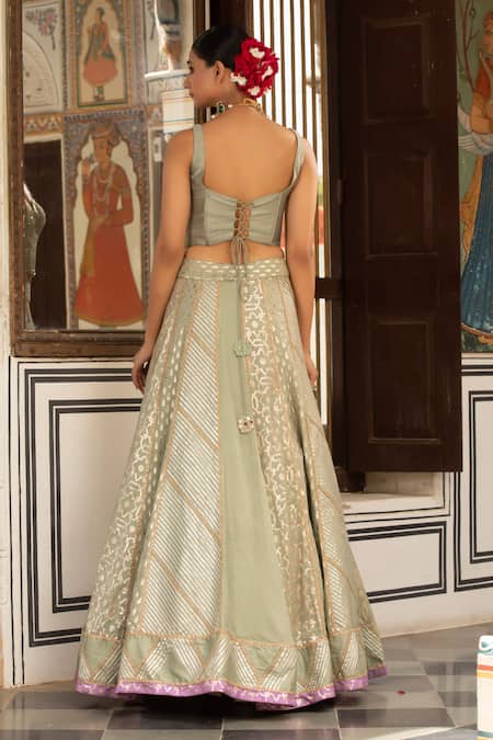 Neha Khullar Mirror Zardozi Lehenga Set 