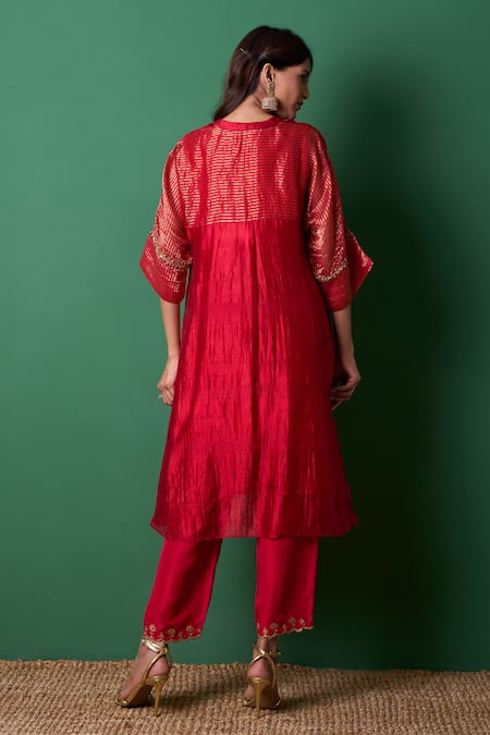 Priti Prashant Radiance Red Kurta Set with Dupatta 