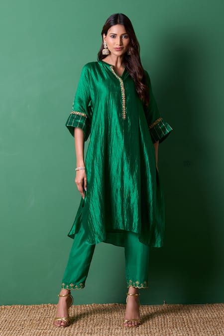 Priti Prashant Radiance Emerald Kurta Set 