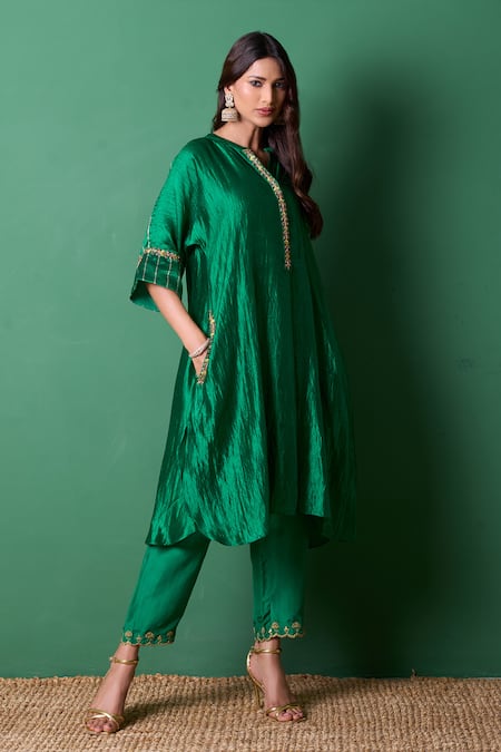 Priti Prashant Radiance Emerald Kurta Set 