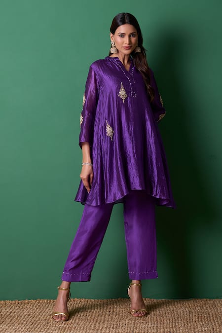 Priti Prashant Paradise Purple Kurta Set 