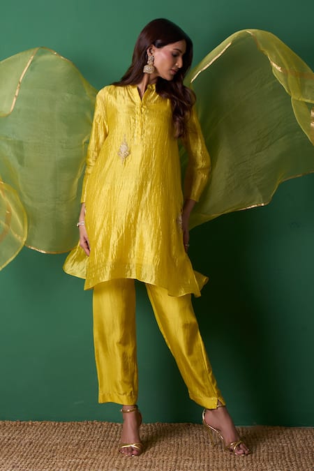 Priti Prashant Paradise Yellow Kurta Set with Dupatta 