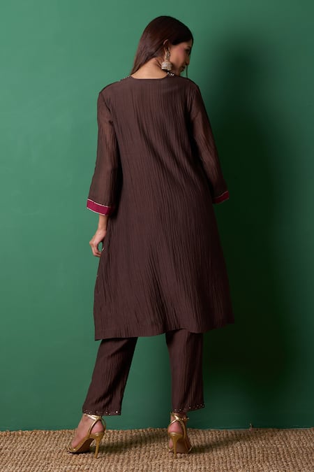 Priti Prashant Glee Brown Kurta Set 