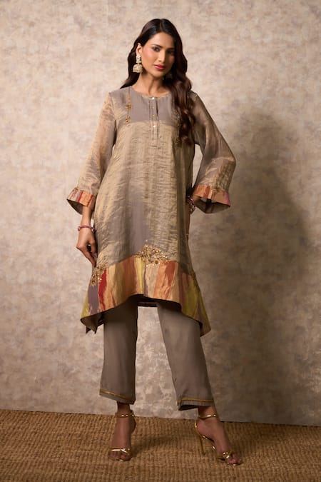 Priti Prashant Zing Grey Kurta Set 