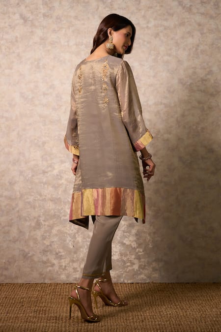 Priti Prashant Zing Grey Kurta Set with Dupatta 