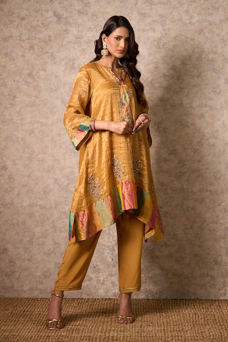 Priti Prashant Zing Ochre Kurta Set 