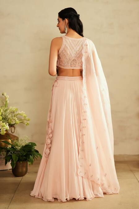 Saisha Baby Pink Organza Lehenga Set 