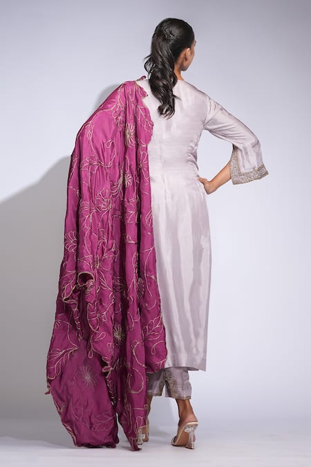 Shruti S Silk Embroidered Kurta Pant Set 
