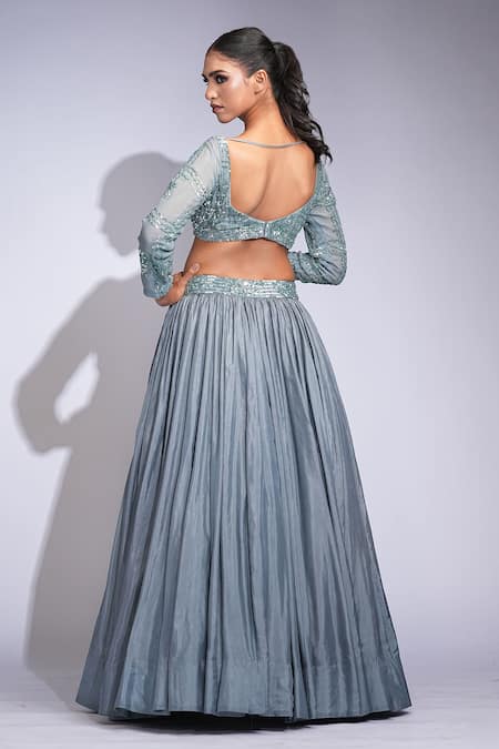 Shruti S Sequined Grey Lehenga Set  