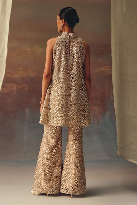 Twenty Nine Golden Designer Bell Bottom Pant 