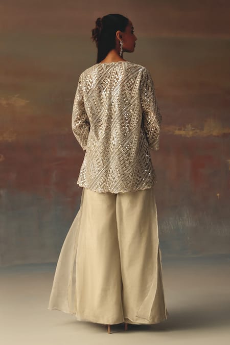 Twenty Nine Silver Georgette Designer Bandeau 