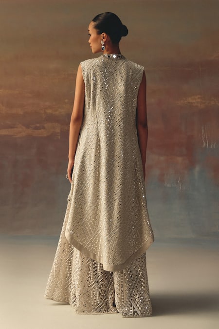 Twenty Nine Silver Georgette Flared Sharara 