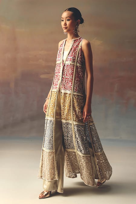 Buy_Twenty Nine_Silver Brocade Designer Palazzo _Online_at_Aza_Fashions
