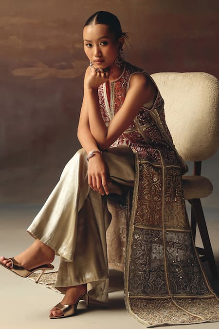 Buy_Twenty Nine_Silver Brocade Designer Palazzo 