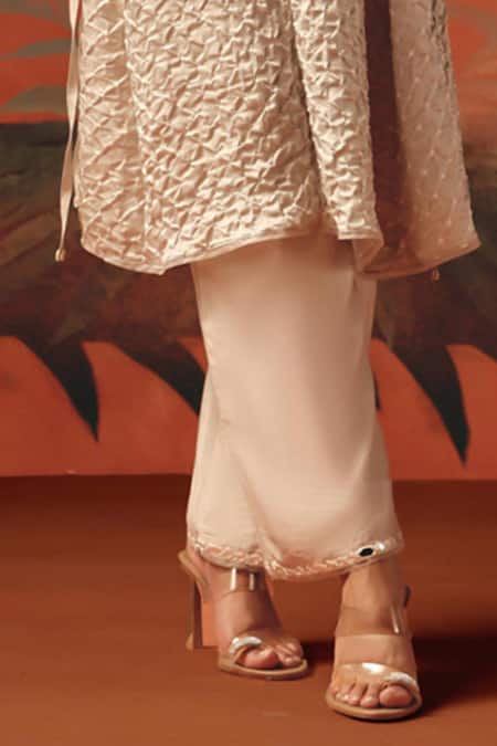 Twenty Nine_Off White Chanderi Moon Dust Palazzo _Online_at_Aza_Fashions