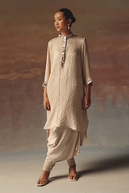 Buy Twenty Nine Off White Satin Moon Dust Dhoti Pant Online at Aza Fashions Buy_Twenty Nine_Off White Satin Moon Dust Dhoti Pant _Online_at_Aza_Fashions