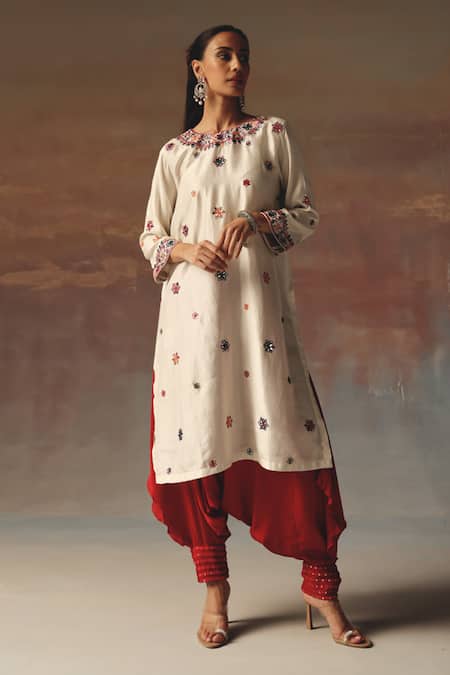Twenty Nine Red Satin Dhoti Pant 
