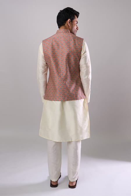 Arihant Rai Sinha Red Digital Print Bundi 