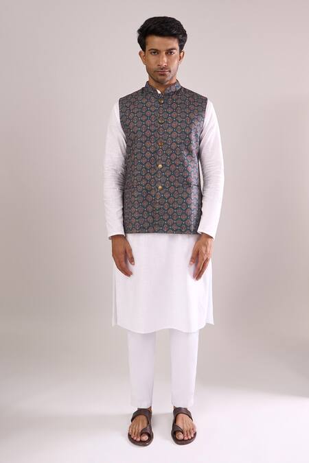 Buy Arihant Rai Sinha Navy Digital Print Bundi Online at Aza Fashions Buy_Arihant Rai Sinha_Navy Digital Print Bundi _Online_at_Aza_Fashions