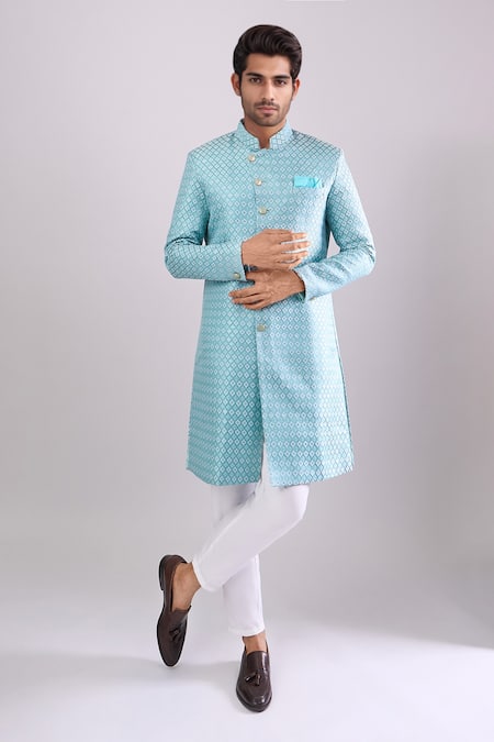 Arihant Rai Sinha Designer Woven Jacquard Sherwani & Pant Set 