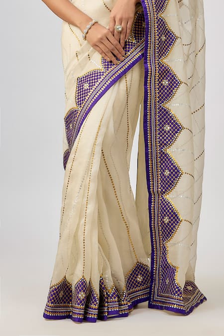 Shop_Priyal Prakash_Ivory Silk Organza, And Designer And _Online_at_Aza_Fashions