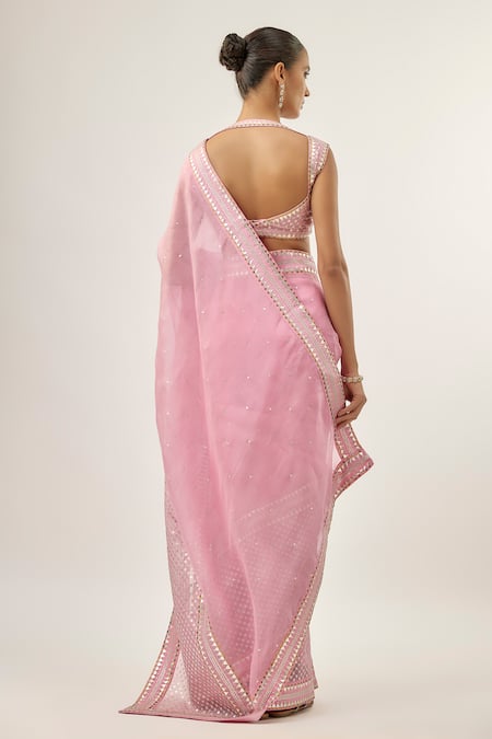 Priyal Prakash JAAL BORDER SAREE SET Orchid Pink Jaal Border Saree Set 