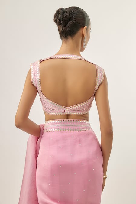 Priyal Prakash_Pink Silk Organza, Chanderi, Orchid _at_Aza_Fashions