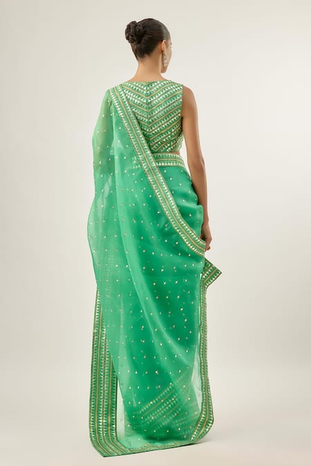 Priyal Prakash INVERTED FENCE BORDER SAREE SET Inverted Fence Border Saree Set 