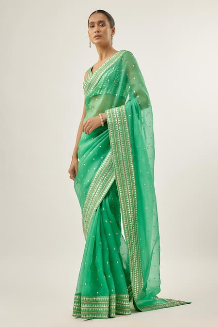 Priyal Prakash_Green Silk _Online_at_Aza_Fashions