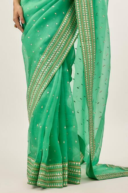 Priyal Prakash_Green Silk _at_Aza_Fashions