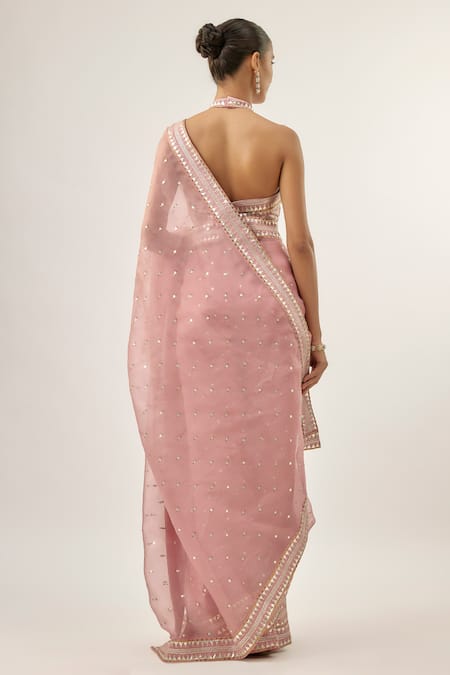 Priyal Prakash INVERTED FENCE BORDER SAREE SET Inverted Fence Border Saree Set 