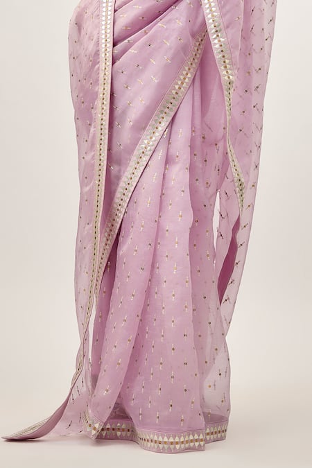 Priyal Prakash_Lavender Silk Organza, Silk, _Online_at_Aza_Fashions