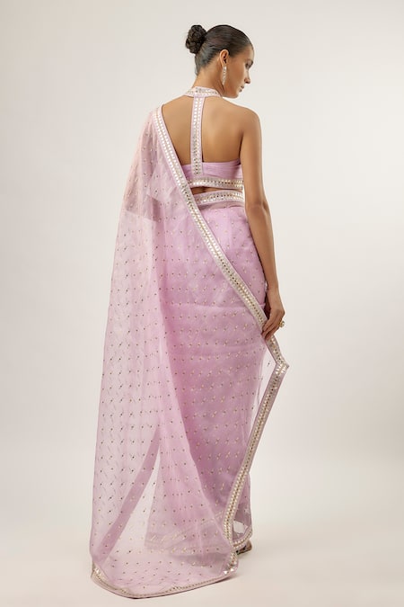 Priyal Prakash TAMARIND MOTIF SAREE SET Tamarind Motif Lavender Saree Set 