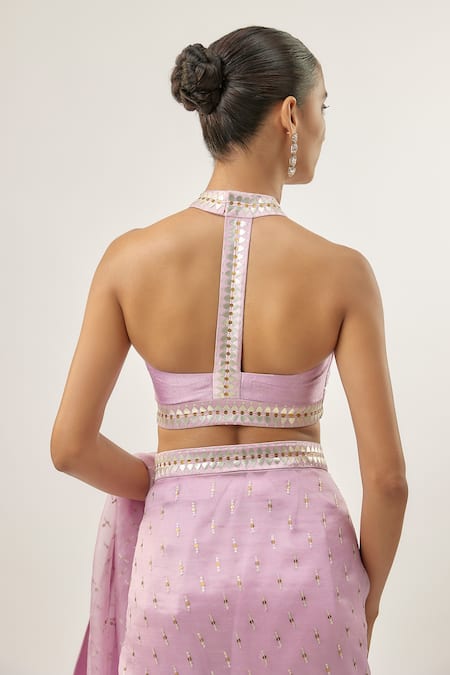 Priyal Prakash_Lavender Silk Organza, Silk, _at_Aza_Fashions