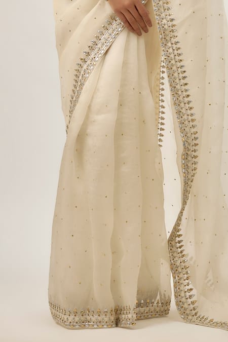Priyal Prakash_Ivory Silk Organza, _at_Aza_Fashions