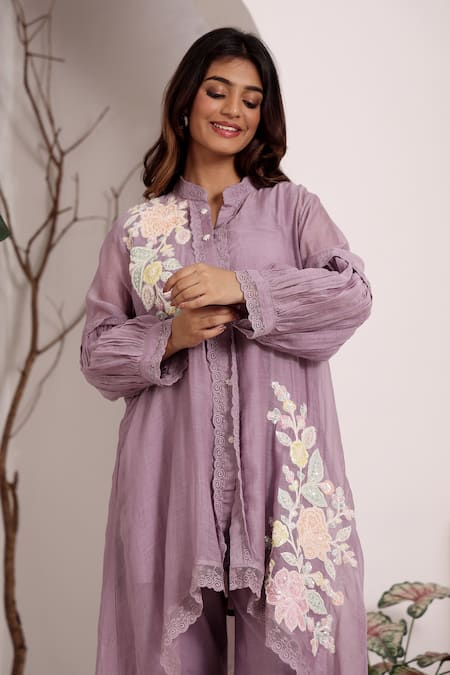 Sonali Methi Mauve Chanderi Designer Kurta Set 