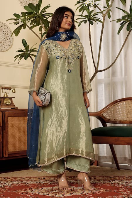Sonali Methi Designer Tissue Kurta Set 