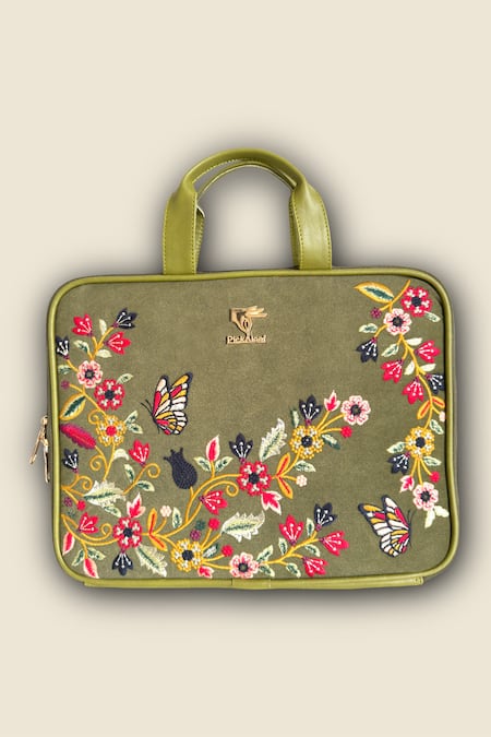 PickAleaf Olive Waves Designer Laptop Bag 