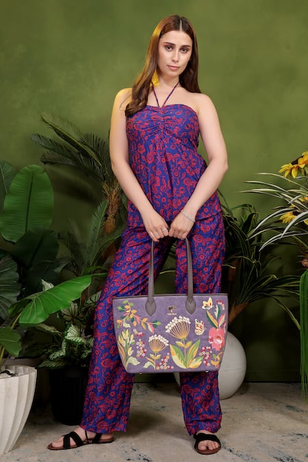 Shop_PickAleaf_Purple Embroidery Violet Valley Tote Bag 