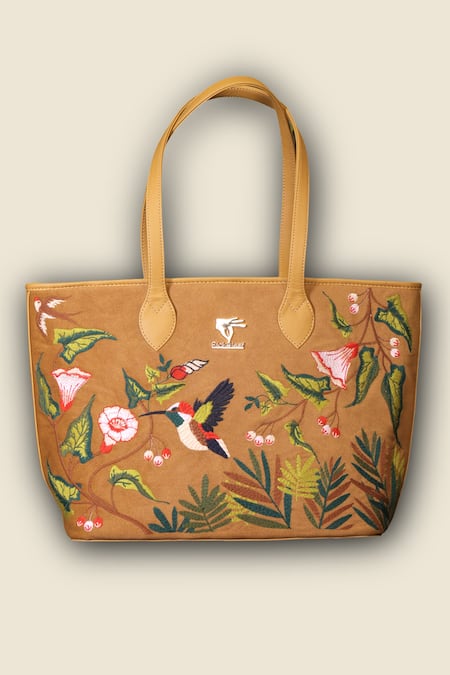 Buy_PickAleaf_Gold Embroidery Flora Tote Bag 