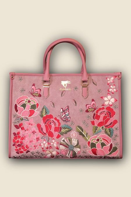 PickAleaf Embroidered Vegan Leather Shoulder Bag 