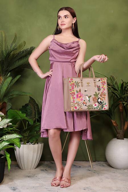 Shop_PickAleaf_Beige Embroidery Mystic Garden Shoulder Bag _Online_at_Aza_Fashions