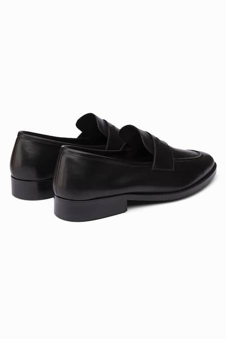 Dapper Shoes_Black Soft Unlined Penny Loafers _Online_at_Aza_Fashions