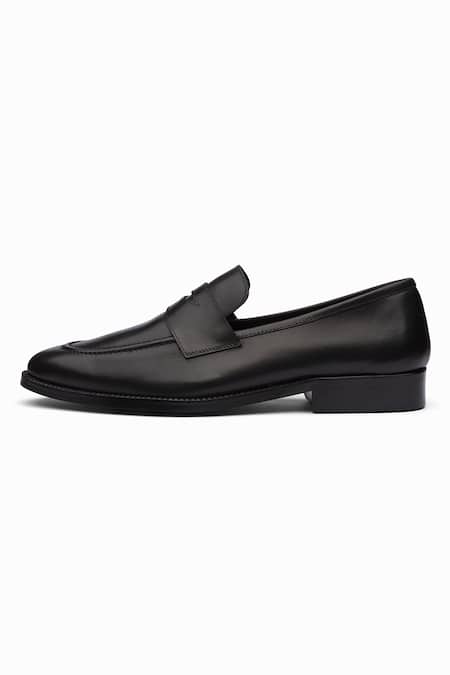 Buy_Dapper Shoes_Black Soft Unlined Penny Loafers _Online_at_Aza_Fashions