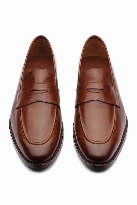 Dapper Shoes_Brown Soft Unlined Penny Loafers _at_Aza_Fashions