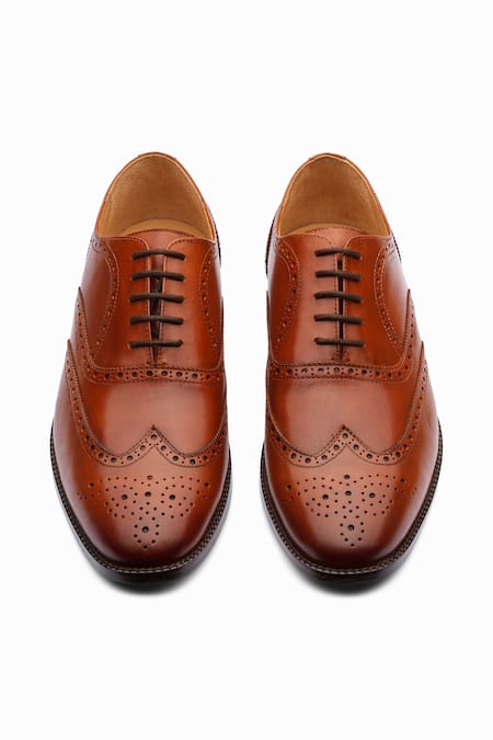 Dapper Shoes Tan Cut Work Brown Full Brogue Wingtip Oxford Shoes at Aza Fashions Dapper Shoes_Tan Cut Work Brown Full Brogue Wingtip Oxford Shoes _at_Aza_Fashions